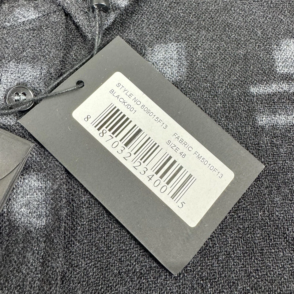 Alexander Wang Black Gray Geometric Pure Wool Mens L/S Button Front 48 NWT - Image 4 of 4