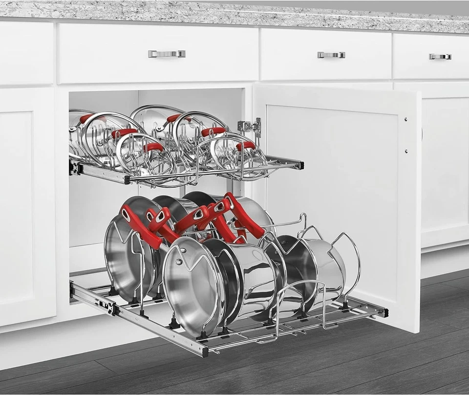 Rev-A-Shelf 5CW2-2122-CR 21" 2-Tier Pull Out Kitchen Cabinet Organizer - Chrome - Image 2 of 4