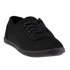 Basic Editions Women's Eavan Black Lace-Up Canvas Oxford Shoes Sneaker 6M-10M