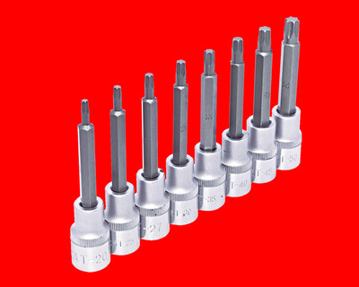 8 tlg. TORX T-Profil Stecknuss Satz T20, T25, T27, T30, T35, T40, T45, T50 C6923