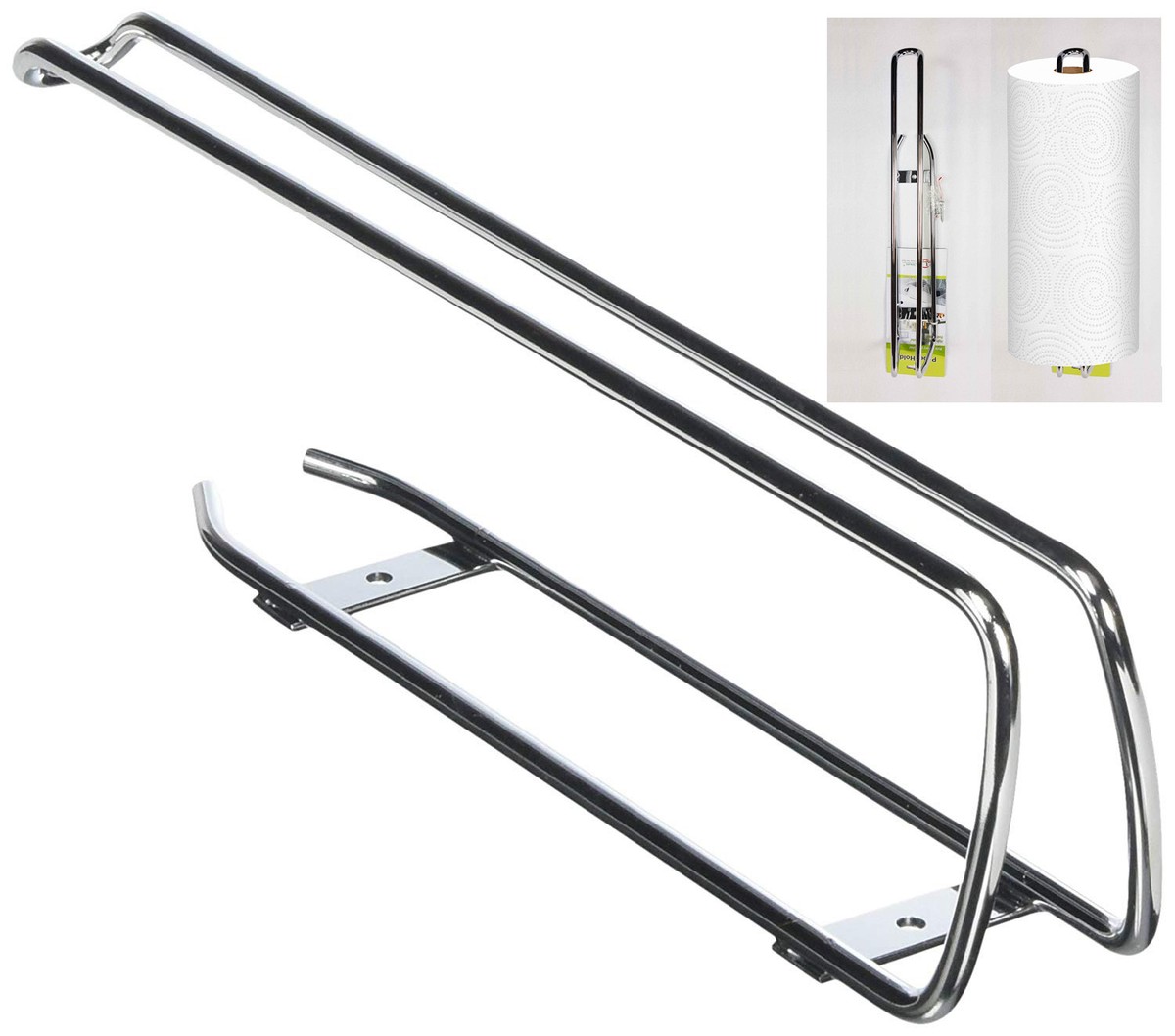 Uniware 12'' Iron Paper Towel Holder Chrome Plated for sale online