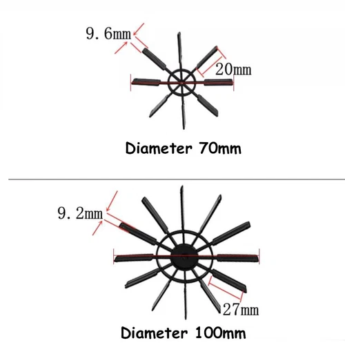 70mm 100mm Kunststoff Schaufelrad Stützen 2mm Welle Motor für RC Boot DIY - Bild 1 von 8