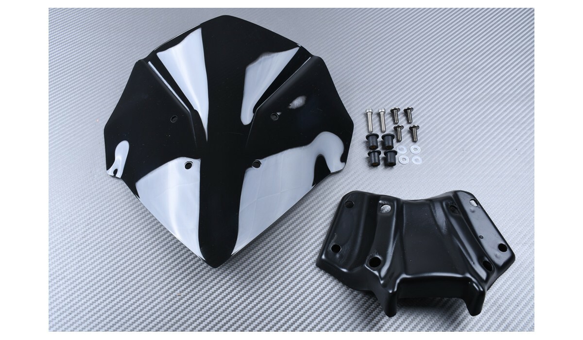 Saute-vent double courbure noir pour moto Yamaha MT-125 2020-2021