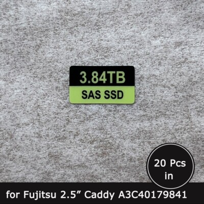 20pc of 3.84TB SAS SSD caddy label sticker for Fujitsu 2.5'' tray A3C40179841