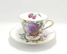 Tuscan Fine English Bone China Teacup and Saucer Set Fruit