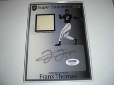 FRANK THOMAS THE BAR SUPER SOUVENIRS JUMBO GAME USED BAT PSA/DNA SIGNED 4X6 CARD