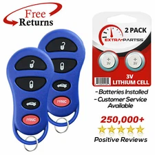 2 Remote Key Fob 4btn for 2001 2002 2003 2004 Chrysler 300M