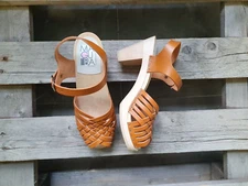 Swedish Clogs Sandals Maguba Barcelona Cognac Size US Womens 7 / EU 37 Narrow