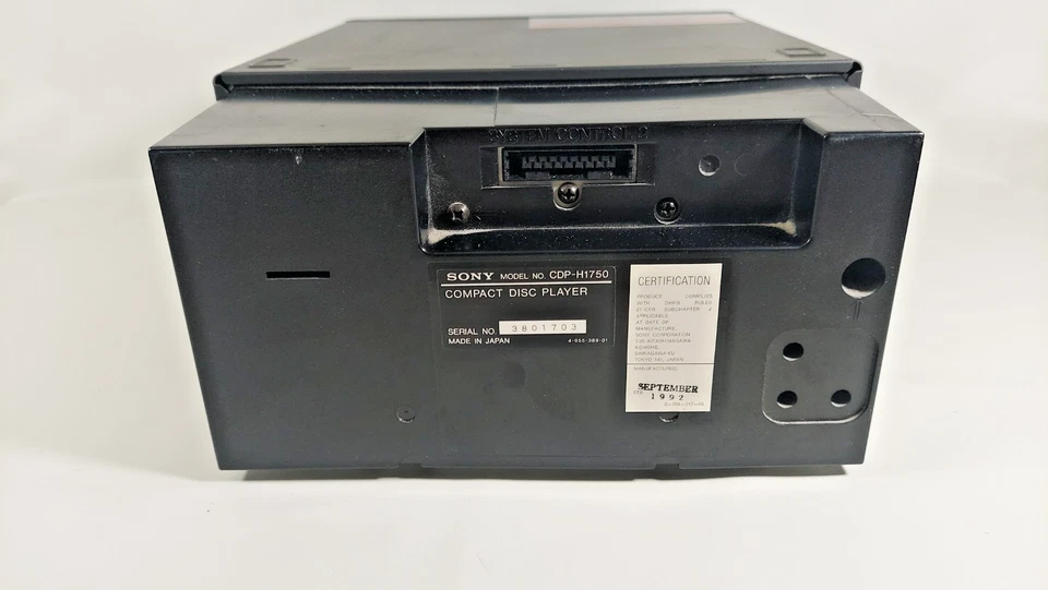 Sony CDP-H1750 5 Disc CD Changer Player Made In Japan Vintage - Image 3 of 4