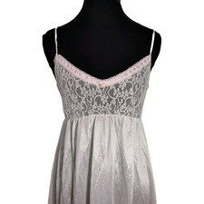 Duet Floral Lace Slip Dress S Coquette Cottagecore Baby Pink White Y2K Feminine