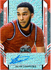 2021 Leaf Metal - Base Autographs Julian Champagnie #PA-JC1 Red Mojo /2