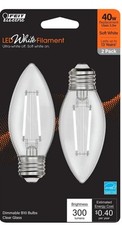 Feit LED Filament B10 E26 Medium Filament LED Bulb Soft White 40 Watt