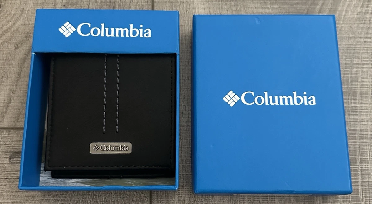 Cartera Columbia Para Hombre - Cuero Plegable, Con Ranuras Para Tarjetas, Ventana De ID Y RFID