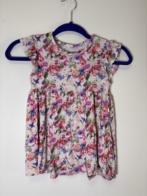 Posh Peanut Girls Size 8 Bamboo Floral Butterfly Top Has Wear 