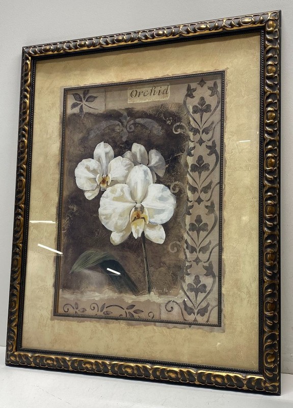 Classy Art Painting Print Vivian Flasch Orchid Flowers Traditional Matted
