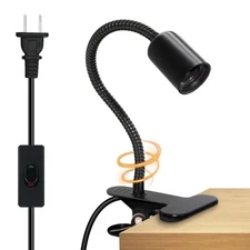 E26/E27 Clip-On Bulb Holder With 7.2Ft Switch Cable - Flexible Desk Lamp With...