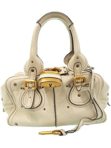 Chloe Paddington Mini Hand Bag Leather Beige Padlock Key Used 9266 | eBay