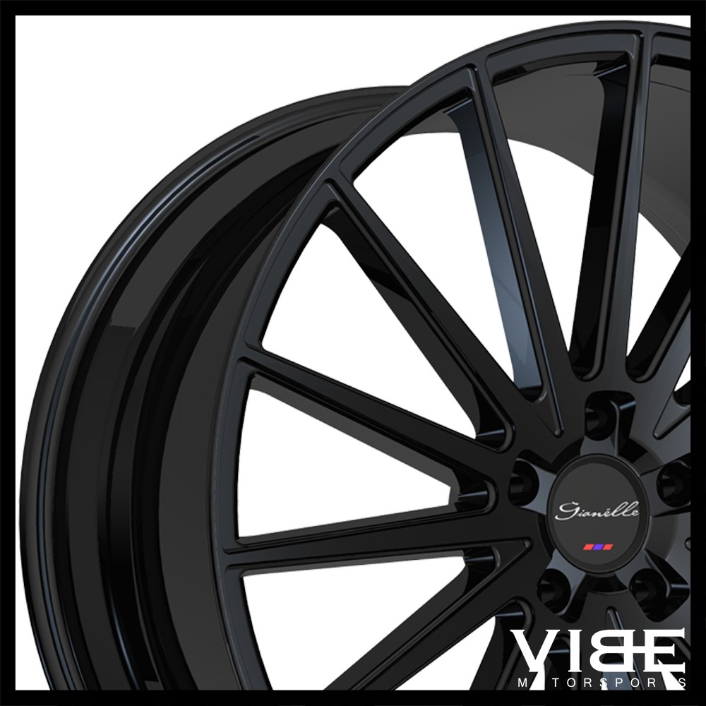 22" GIANELLE VERDI GLOSS BLACK CONCAVE WHEELS RIMS FITS LEXUS MASERATI GHIBLI