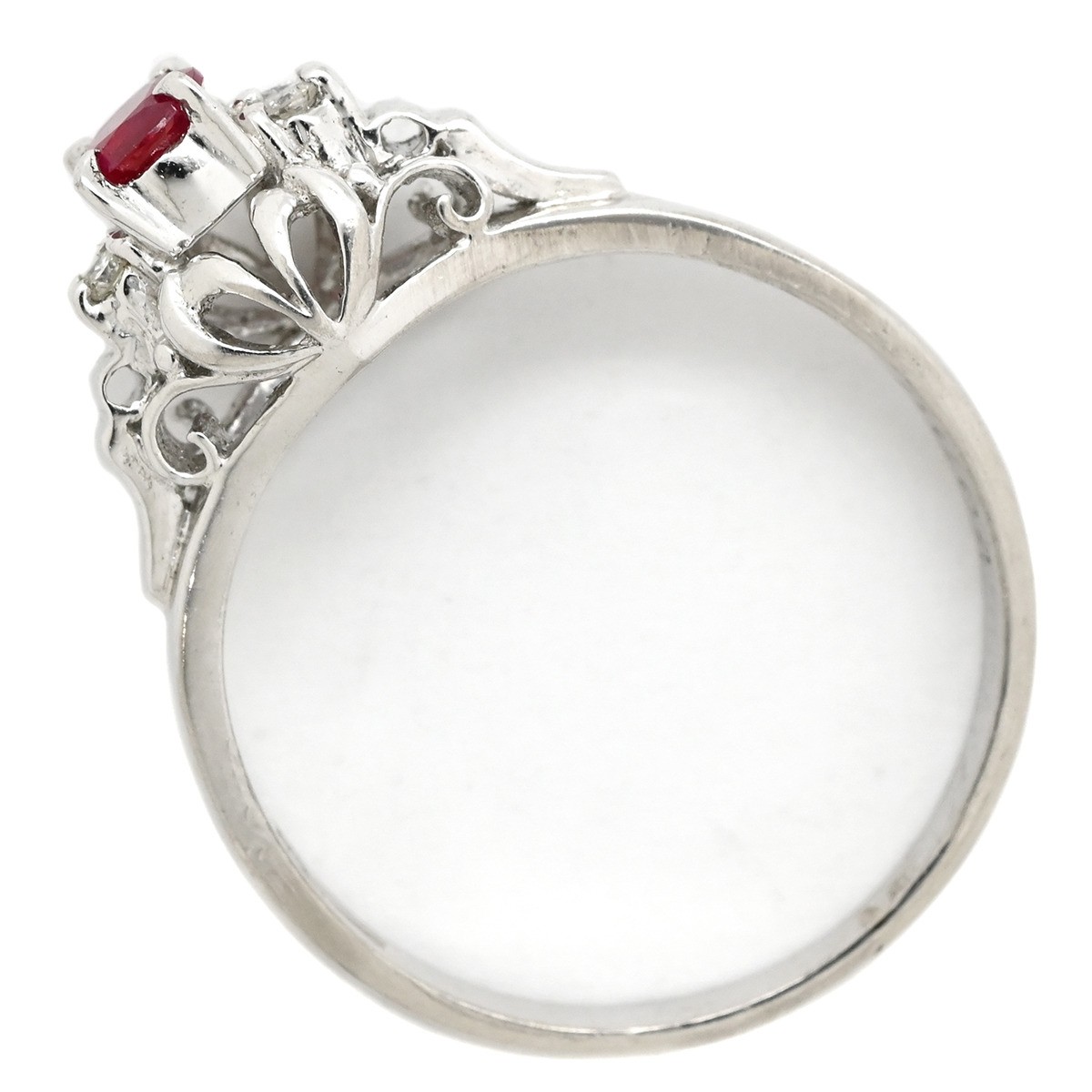 Ring ring Ruby 0.19ct Earring Pt900 Ruby diamond … - image 2