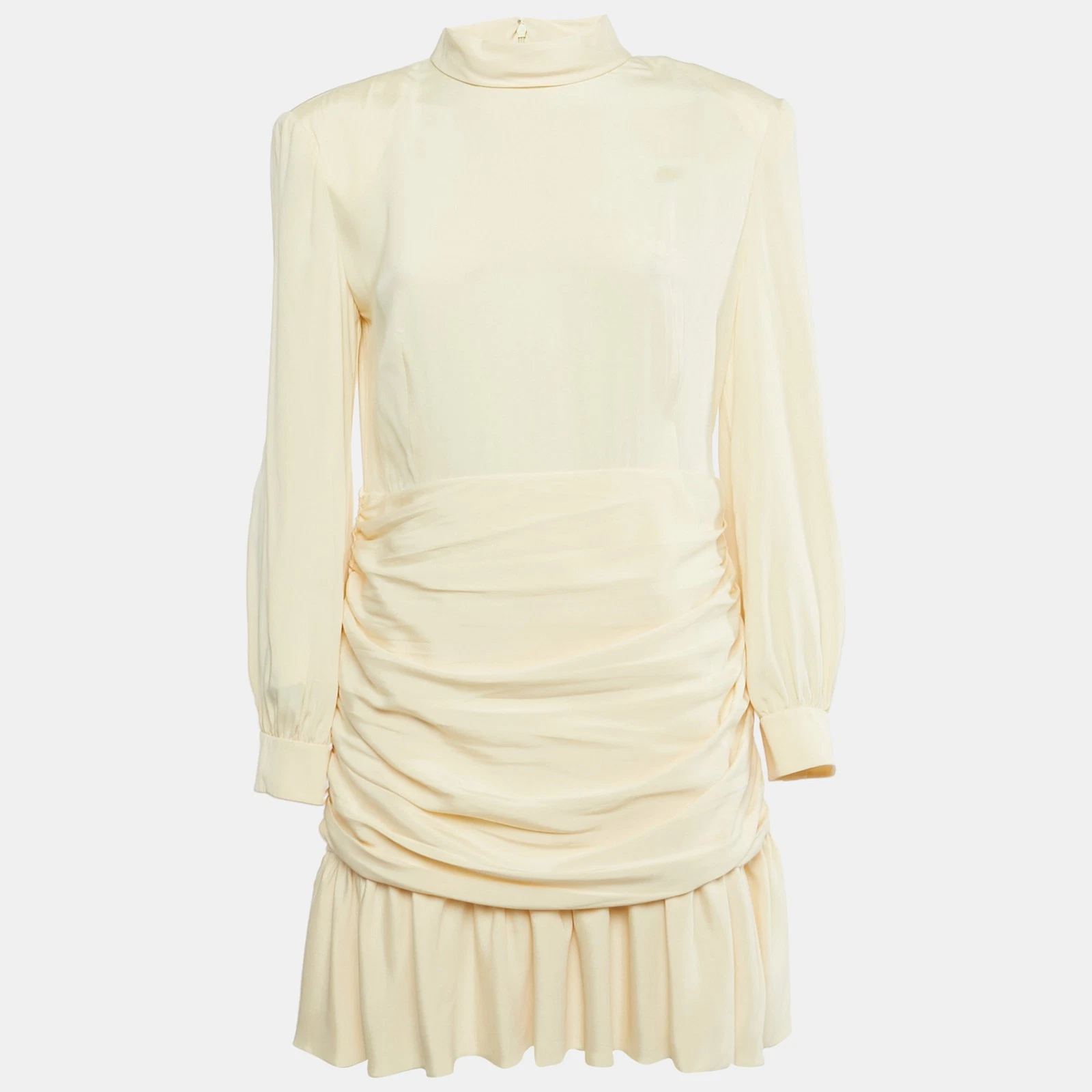 Mini robe Gucci crème en soie drapée détail L