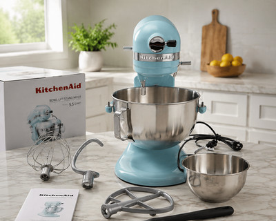 KitchenAid 5.5 Qt Bowl Lift Stand Mixer Mineral Water Blue Open Box
