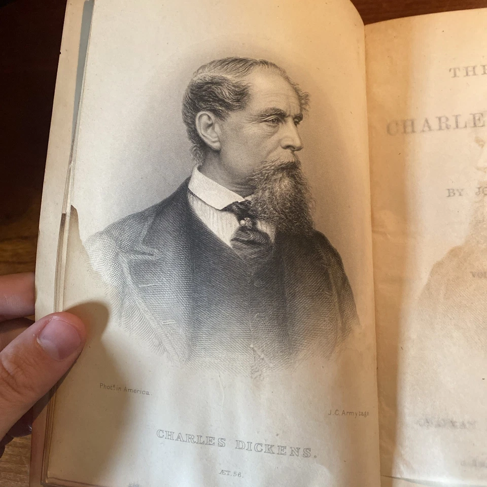 The Life Of Charles Dickens, Forster Volume 3 Only Circa 1874 Victorian Binding - Image 3 of 4