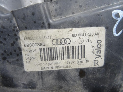 KOPLAMPGLAS RECHTS Audi A4 (B5) Sedan 1.9 TDI (AJM) 8D0941030AK #109256147 - Afbeelding 4 van 5