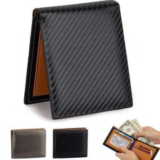 Slim Men Wallet with Money Clip Leather RFID Blocking Bifold Credit Card Holder