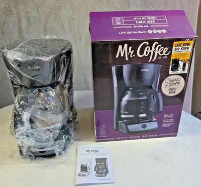 Mr. Coffee 12 Cup Switch Coffee Maker Sim0le Brew Black New Model CG13