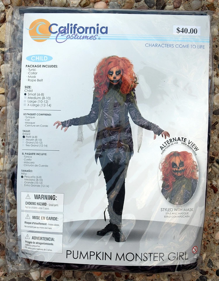 California Costumes Pumpkin Monster Girl Kid's Sizes S / M / L Halloween Costume - Image 3 of 4