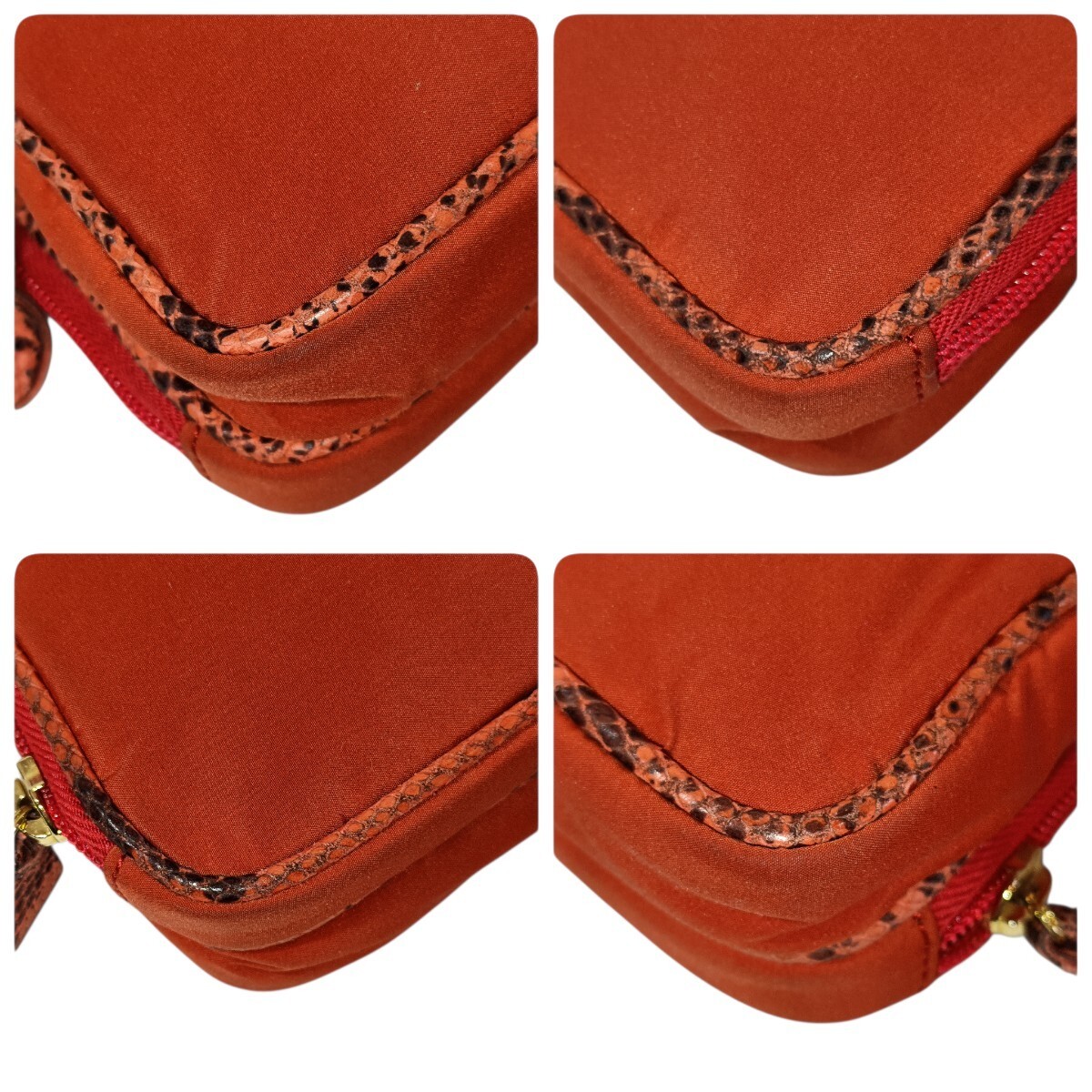 BALLY Shoulder Bag Sacoche Python Snake Pattern R… - image 8