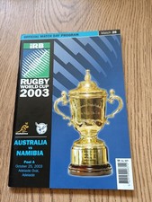Australia v Namibia Oct 2003 Rugby World Cup Programme