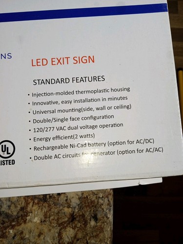 Royal Pacific RXL5GW LED Exit Sign, White with Green Letters#au - Afbeelding 2 van 4