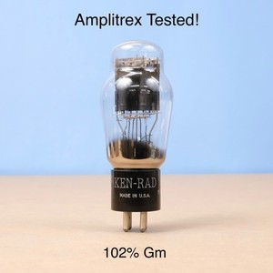 Vintage Ken-Rad 2A3 Amp Tube Power Triode DD Getter Dual Black Plates Tests 102%