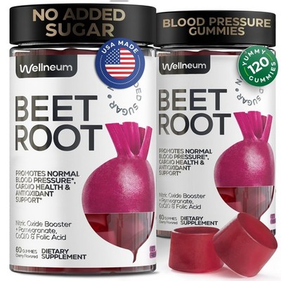 Beets for High Blood Pressure 120 Pcs 2 Pack  Beet Root Chews with Pomegranat...