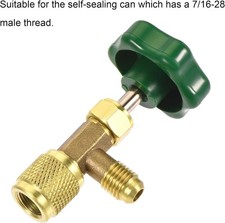 r600 Refrigerant Gas Bottle Valve TAP - 1/4" SAE Outlet Adaptor r290 r600