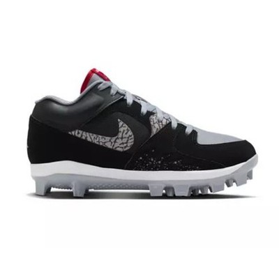 New Mens Jordan Stadium 90 Low TD Baseball Cleats HQ0211-060 Black/Fire Red/Grey