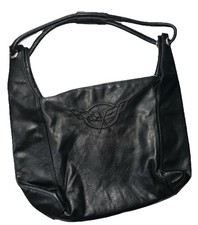 Bolso de Hombro Cartera Corvette NEGRO Guante de Cordero Cuero Suave EE. UU. Chevrolet Bonito