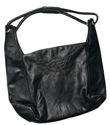 Corvette Purse Shoulder Bag BLACK Lamb Glove Soft Leather USA Chevrolet Nice