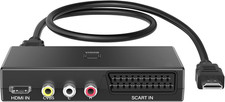 Convertitore SCART a HDMI, Adattatore 3 in 1 Uscita, Supporto (RCA +SCART +HDMI