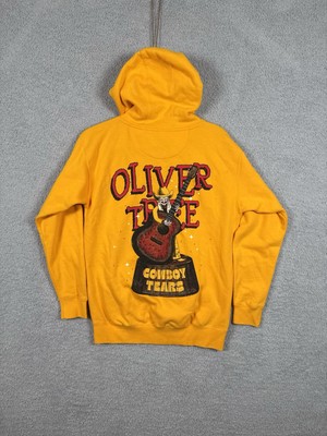 Oliver Tree Cowboy Tears Hoodie Mens Size M Yellow Pullover Sweatshirt Tour