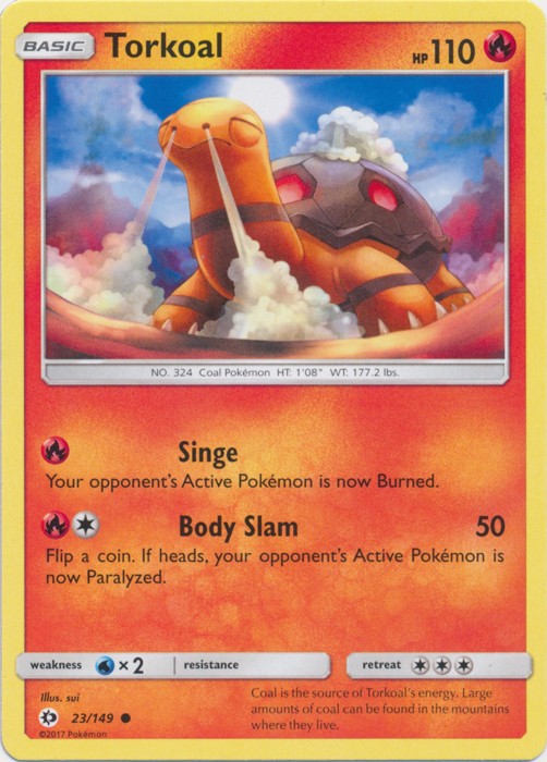 Torkoal - 23/149 - Common (Mp) Sun and Moon Base Set - Fire Pokémon
