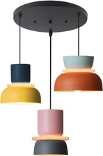 Colorful Nordic Pendant Light Fixture for Dining Room & Kitchen (3-Light)