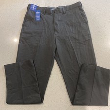 Haggar Dress Pants Mens Size 36X32 Gray Cool Right Performance Flex Classic Fit