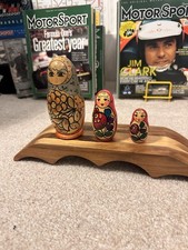 Vintage 1960s Soviet Matryoshka Wooden Nesting Dolls - Set Of 3