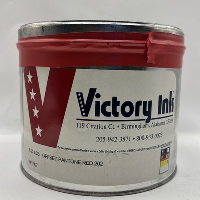 Victory Ink- Offset Pantone Printing Ink ''Red 202''-- 5.20 lb. can ''Oil Base''