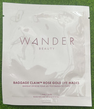 Image of WANDER BAGGAGE CLAIM ROSE GOLD EYE MASKS X 1 PAIR NEW & SEALED