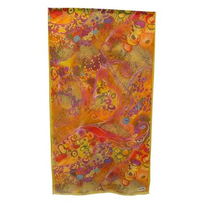 Marina D'Este Fashion Scarf 16X58 Headscarf Art To Wear Artsy Spring Colorful