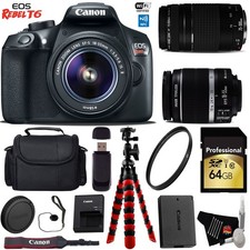 Canon EOS Rebel T6 DSLR Camera with 18-55mm is II Lens  75-300mm III Lens ...