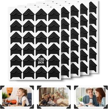 120PCS Acid Free Self-Adhesive Photo Corners Scrapbook Black